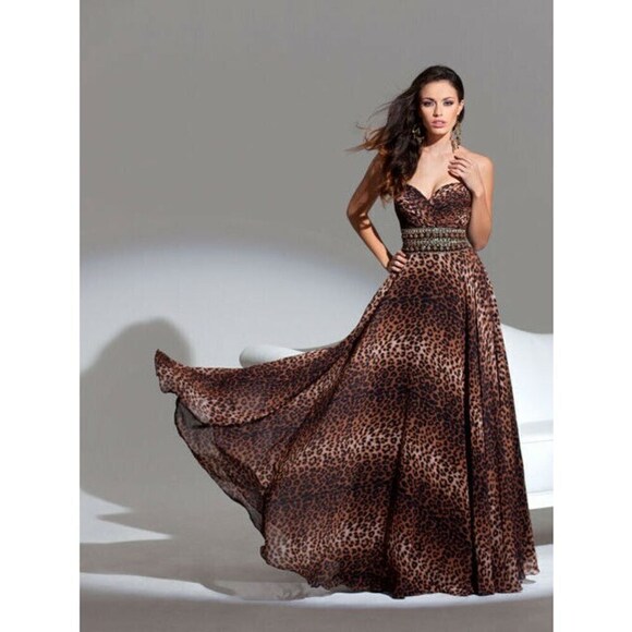 Tony Bowls Le Gala Prom Dress 115548 Leopard - Picture 1 of 6